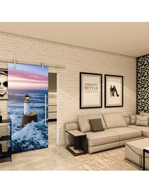 Glasschiebetür PIPE-LINE - Fotoprint Model 124