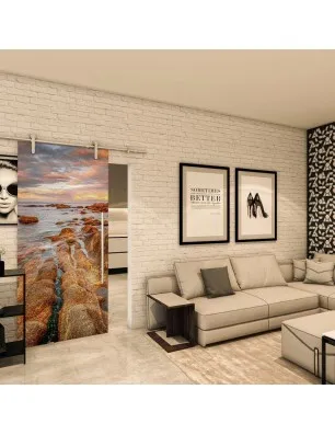 Glasschiebetür PIPE-LINE - Fotoprint Model 143