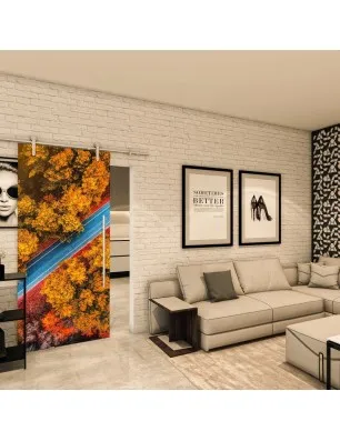 Glasschiebetür PIPE-LINE - Fotoprint Model 196