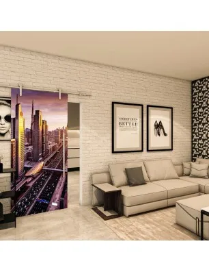 Glasschiebetür PIPE-LINE - Fotoprint Model 213