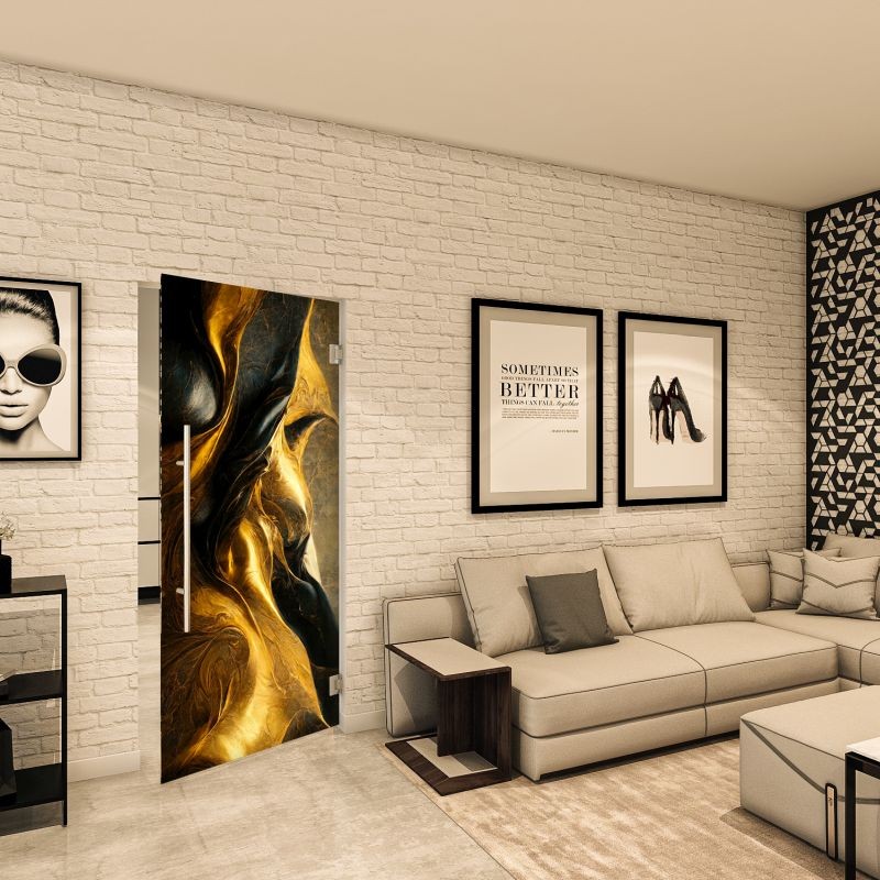 Pendeltür mit vollflächigem Fotoprint-Motiv