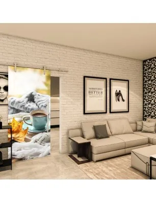 Glasschiebetür PIPE-LINE - Fotoprint Model 66