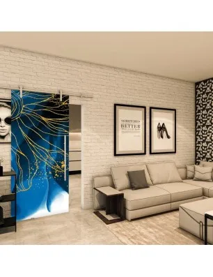 Glasschiebetür PIPE-LINE - Fotoprint Model 77