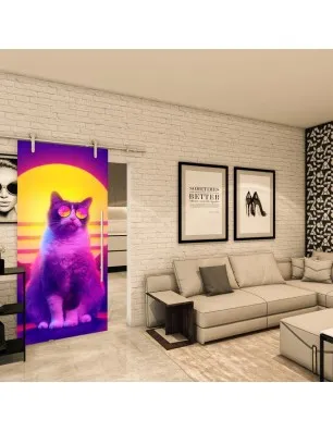 Glasschiebetür PIPE-LINE - Fotoprint Model 84