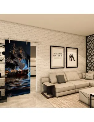 Glasschiebetür PIPE-LINE - Fotoprint Model 134