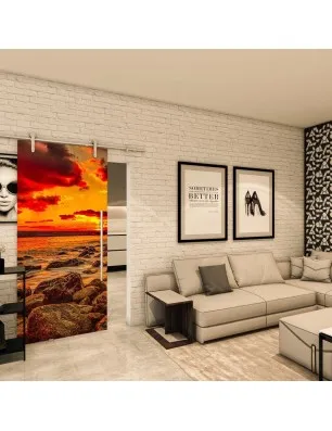 Glasschiebetür PIPE-LINE - Fotoprint Model 195