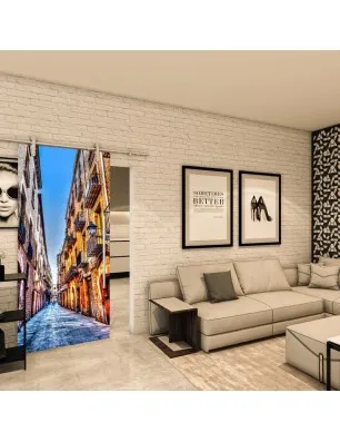 Glasschiebetür PIPE-LINE - Fotoprint Model 208