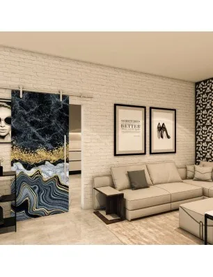 Glasschiebetür PIPE-LINE - Fotoprint Model 309