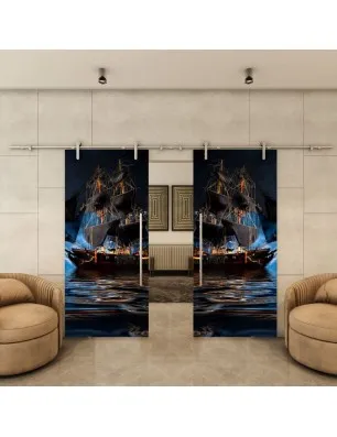 Glasschiebetür PIPE-LINE - Fotoprint Model 134