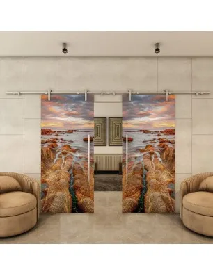 Glasschiebetür PIPE-LINE - Fotoprint Model 143