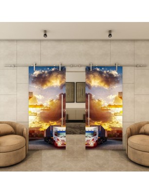 Glasschiebetür PIPE-LINE - Fotoprint Model 328