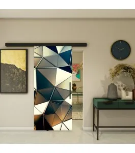 Glasschiebetür BLACK-LINE - Fotoprint Model 19