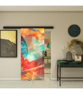 Glasschiebetür BLACK-LINE - Fotoprint Model 21