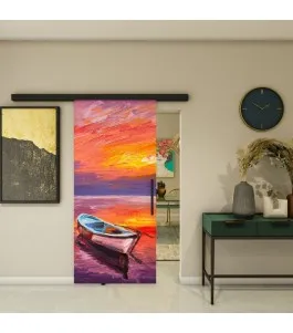 Glasschiebetür BLACK-LINE - Fotoprint Model 23