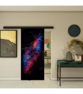 Glasschiebetür BLACK-LINE - Fotoprint Model 27