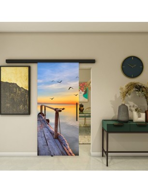 Glasschiebetür BLACK-LINE - Fotoprint Model 44