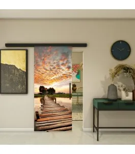 Glasschiebetür BLACK-LINE - Fotoprint Model 47