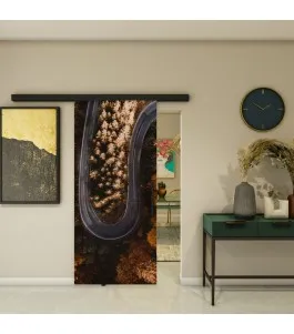 Glasschiebetür BLACK-LINE - Fotoprint Model 61