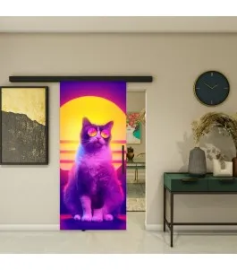 Glasschiebetür BLACK-LINE - Fotoprint Model 84