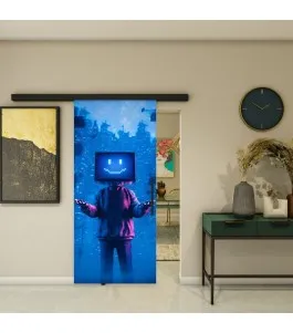 Glasschiebetür BLACK-LINE - Fotoprint Model 86