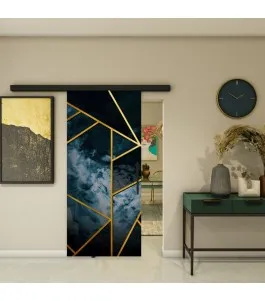 Glasschiebetür BLACK-LINE - Fotoprint Model 91