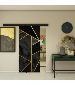 Glasschiebetür BLACK-LINE - Fotoprint Model 92