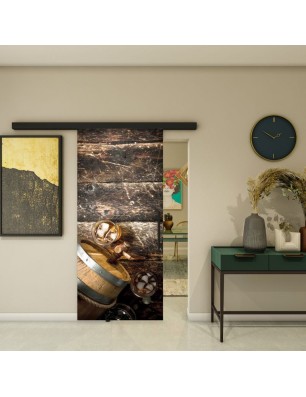 Glasschiebetür BLACK-LINE - Fotoprint Model 117