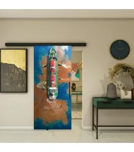 Glasschiebetür BLACK-LINE - Fotoprint Model 128