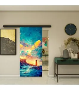 Glasschiebetür BLACK-LINE - Fotoprint Model 131