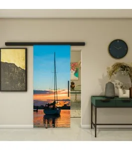 Glasschiebetür BLACK-LINE - Fotoprint Model 135