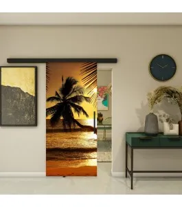 Glasschiebetür BLACK-LINE - Fotoprint Model 136