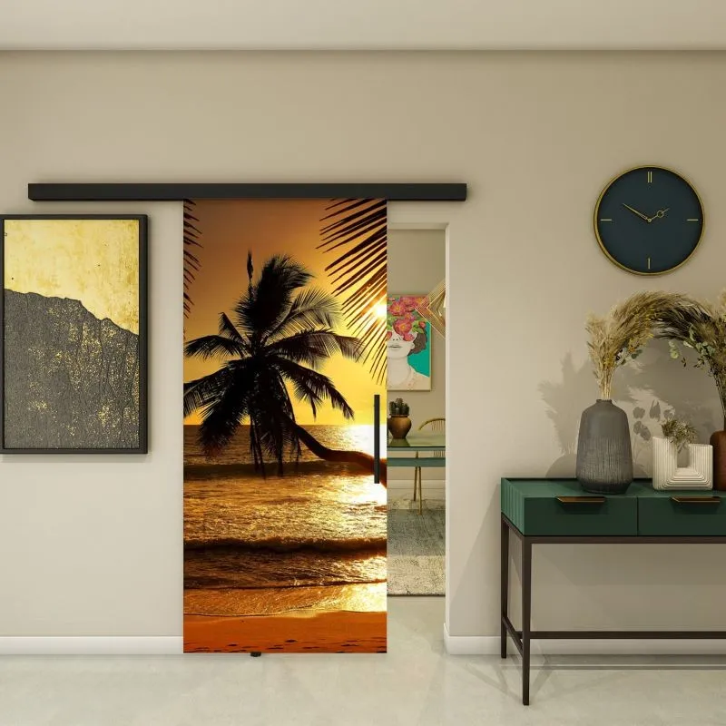 Glasschiebetür BLACK-LINE - Fotoprint Modell 136