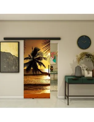 Glasschiebetür BLACK-LINE - Fotoprint Model 136