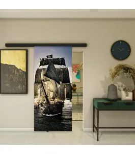 Glasschiebetür BLACK-LINE - Fotoprint Model 140