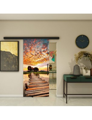 Glasschiebetür BLACK-LINE - Fotoprint Model 155