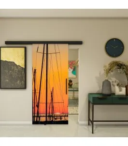 Glasschiebetür BLACK-LINE - Fotoprint Model 156