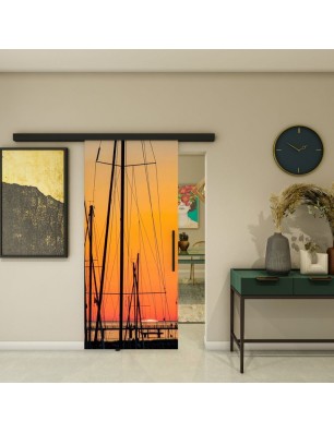 Glasschiebetür BLACK-LINE - Fotoprint Model 156