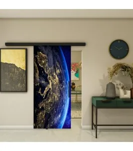 Glasschiebetür BLACK-LINE - Fotoprint Model 157