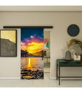 Glasschiebetür BLACK-LINE - Fotoprint Model 166