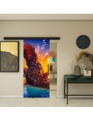 Glasschiebetür BLACK-LINE - Fotoprint Model 176
