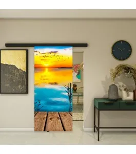 Glasschiebetür BLACK-LINE - Fotoprint Model 178