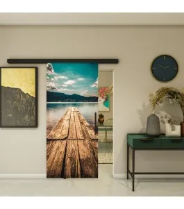 Glasschiebetür BLACK-LINE - Fotoprint Model 182