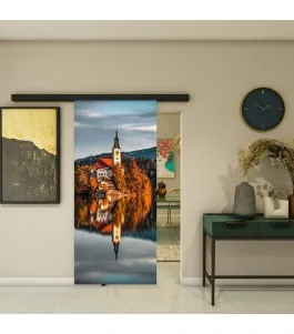 Glasschiebetür BLACK-LINE - Fotoprint Model 183