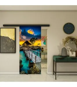 Glasschiebetür BLACK-LINE - Fotoprint Model 185