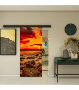 Glasschiebetür BLACK-LINE - Fotoprint Model 195