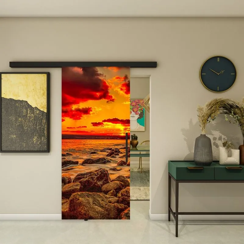 Glasschiebetür BLACK-LINE - Fotoprint Modell 195