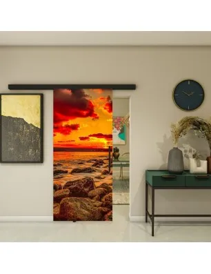 Glasschiebetür BLACK-LINE - Fotoprint Model 195