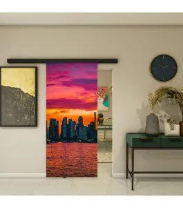 Glasschiebetür BLACK-LINE - Fotoprint Model 202