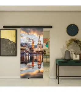 Glasschiebetür BLACK-LINE - Fotoprint Model 203