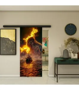 Glasschiebetür BLACK-LINE - Fotoprint Model 225